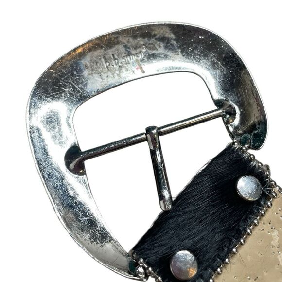 B.B. SIMON Fur and Crystal Embellished Western Belt Size Large - Picture 5 of 15